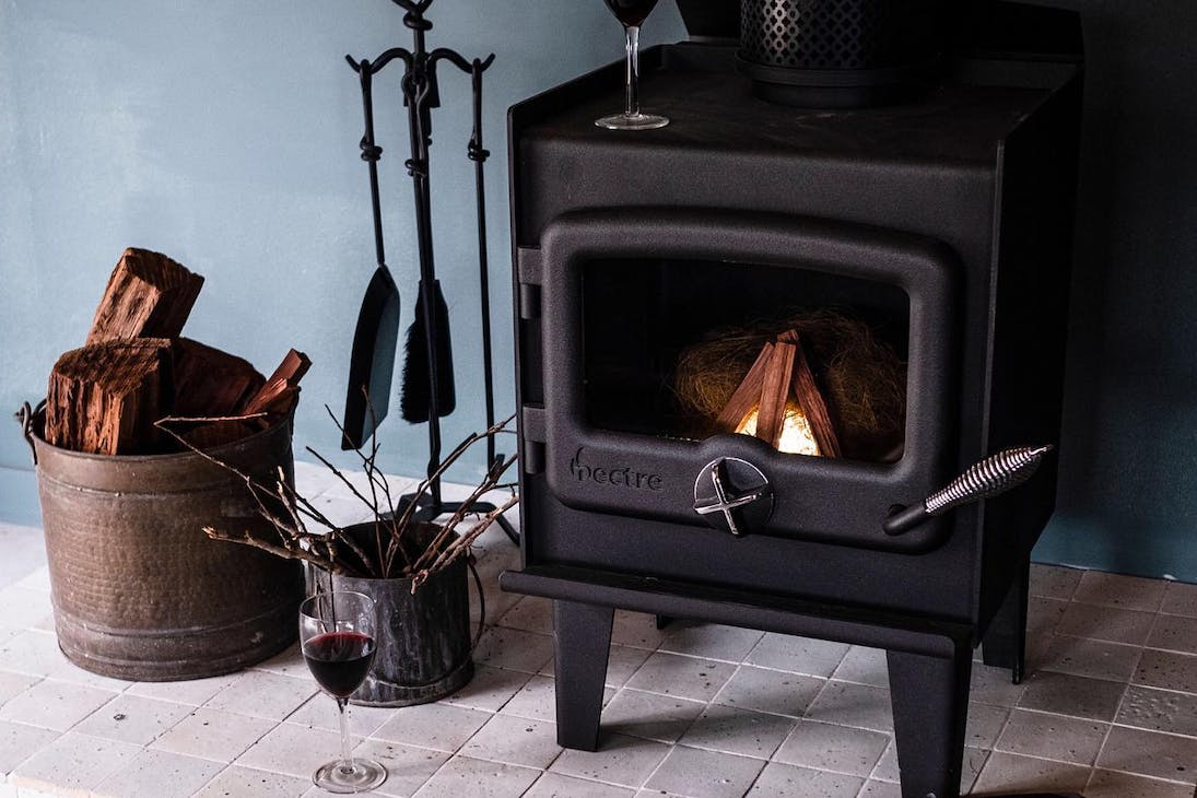 A fireplace at a WA Airbnb